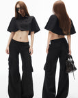 IAMXIAA Low-Rise Wide Leg Cargo Pants