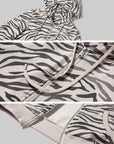 WARDEN EDGE Zebra Print Zip-Up Hoodie