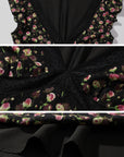 DreamyNerd Flutter Sleeve Floral Lace Midi Dress - PINKPARKS