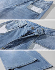 0122stepll Contrast Pocket Wide-Leg Denim Pants