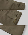IAMXIAA Military Button Low-Rise Mini Skirt