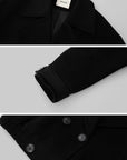 IAMXIAA Double-Breasted Cropped Wool-Like Jacket Women Short Lapel Coat