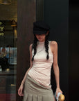 WARDEN EDGE Asymmetrical vest with skirt & pleated skirt set