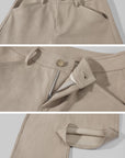 ROVENTE Low-Rise Suede-Look Wide-Leg Pants with Angled Front Pockets