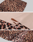 0122stepll Leopard Mesh Halter Top & Sheer Maxi Skirt Set