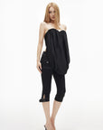IAMXIAA Draped Strapless Bubble Hem Tube Top