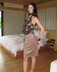 0122stepll Suede Pencil Skirt