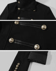 0122stepll High Collar Cropped Military Jacket