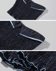 Hydrae Plaid Ruched Tube Top & Wide-Leg Pants Set