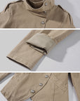 WARDEN EDGE Washed Military High-Neck Tailored Jacket
