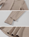 Rase le sol Second-Skin Ribbed Button Long Sleeve Top