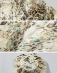 ROVENTE Sheer Leopard Blouse with Draped Tie & Rosette - PINKPARKS