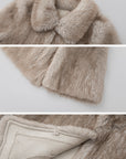 IAMXIAA Cropped Faux Fur Jacket with Statement Collar