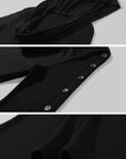 Rase le sol Hooded Cowl-Neck Button-Detail Long-Sleeve T-Shirt