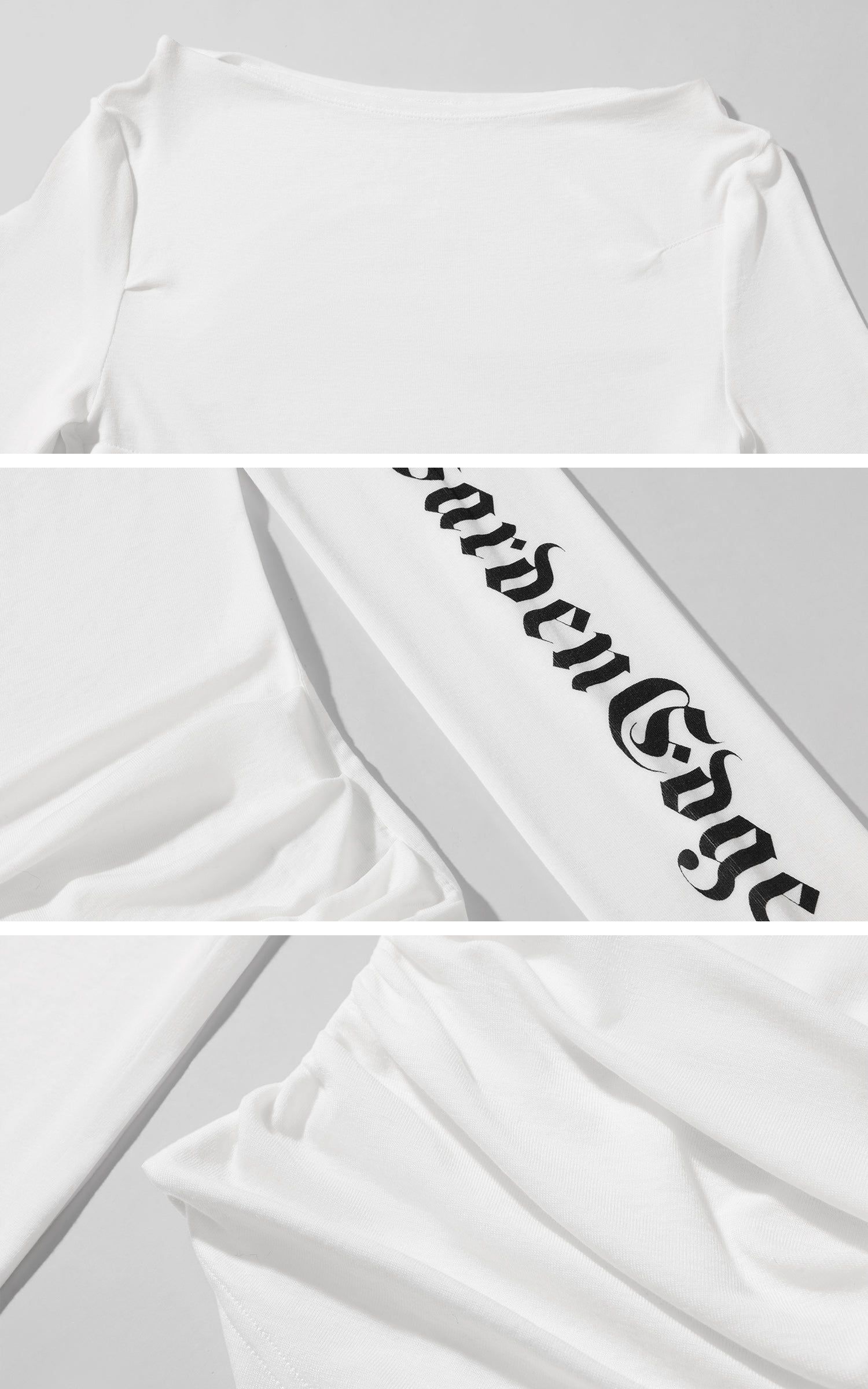 WARDEN EDGE Asymmetric Draped Long Sleeve Fitted Top