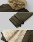 IAMXIAA Faux Fur Hooded Utility Jacket