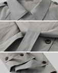ROVENTE Structured Matte Trench Coat in Mist Grey - PINKPARKS
