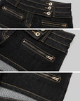 IAMXIAA Triple-Button Low-Rise Denim Micro Shorts
