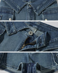 WARDEN EDGE Collar-Waist Deconstructed Denim Shorts - PINKPARKS