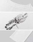 0122stepll Distorted Graphic Off-Shoulder Oversized Long Sleeve Top