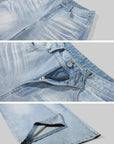 0122stepll Vintage Wash Wide-Leg Denim Pants