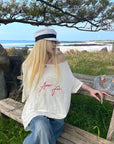 Rase le sol Amor Fati Off-Shoulder Oversized T-Shirt