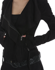 IAMXIAA Cropped Moto Jacket with Asymmetric Zip