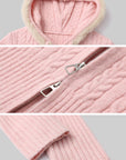 DreamyNerd Cozy Knit Hoodie & Shorts Set in Baby Pink