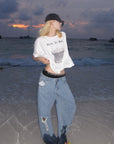 Rase le sol Distressed Wide-Leg Jeans