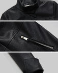 IAMXIAA Cropped Faux Leather Jacket with Zip Detail