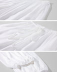 Rase le sol White Draped Wide-Leg Drawstring Pants