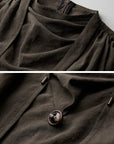 DOINDULGE Draped Sleeve Top with Layered Neckline