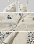 ROVENTE Sequin Halter Maxi Dress with Keyhole Front - PINKPARKS