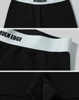 WARDEN EDGE Monochrome Contrast Waistband Shorts - PINKPARKS
