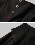 DOINDULGE Wide-Leg Trousers with Multi-Button Detail