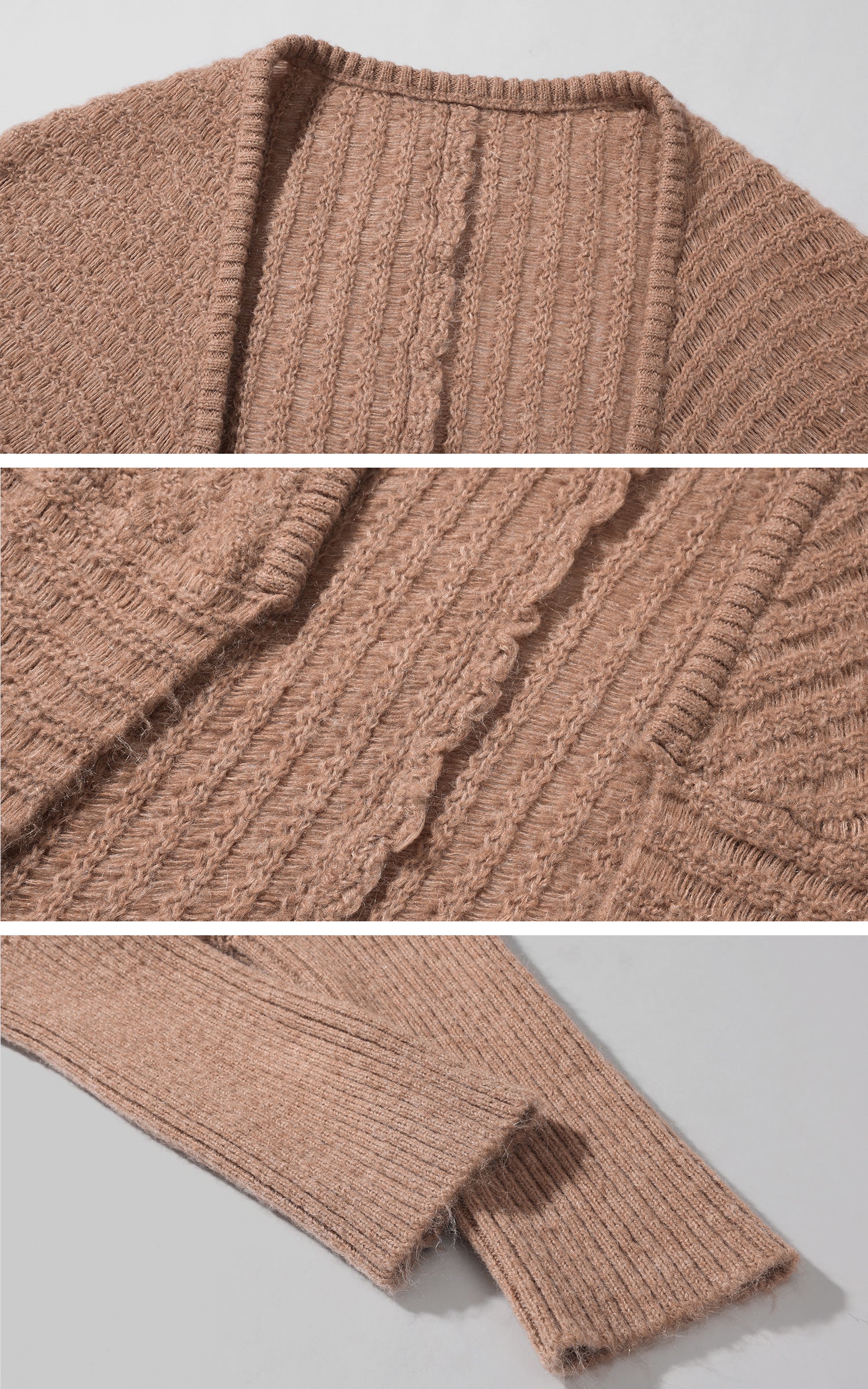 Rase le sol Curved Hem Drop Shoulder Knit Cardigan