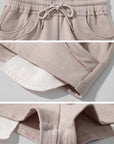 DreamyNerd Contrast Trim Curved Hem Shorts - PINKPARKS