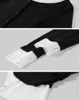 WARDEN EDGE Asymmetric Layered Button Long Sleeve Top