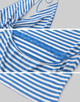IAMXIAA Striped Open-Back Cowl Neck Halter Tie Top