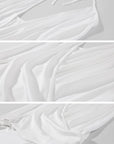 0122stepll Haut halter drapé blanc