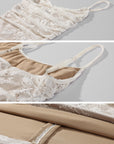 Hydrae Ivory Floral Lace Ruched Bodycon Camisole Mini Dress