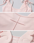 Rase le sol Cross-Stitched Winged Strap Bow Tank Top - PINKPARKS