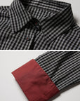 DOINDULGE Oversized Contrast Cuff Checked Shirt