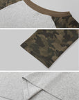 IAMXIAA Camo Sleeve Off-Shoulder Raglan T-Shirt