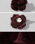 ROVENTE Faux Fur Vest with Detachable Flower
