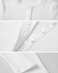 ROVENTE Ribbed Snap Henley Top - PINKPARKS