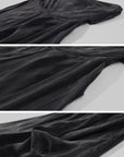 0122stepll Robe maxi drapée sans bretelles à découpes