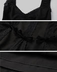 DreamyNerd Velvet Bow Lace Mini Dress