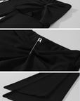 Rase le sol Asymmetric Draped Pin-Detail Flared Pants