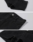 WARDEN EDGE Low-Rise Denim Shorts & Thigh High Ribbon Stocking